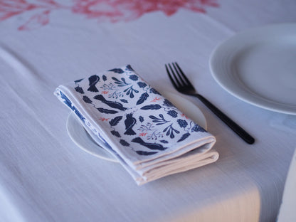 Cotton Napkins - Ginkgo Pattern